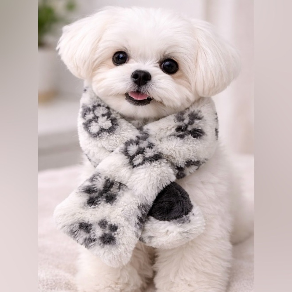Dog fashion scarf, size small with iconic monogram- NEW